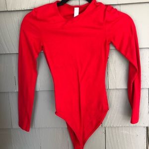 Red American Apparel Bodysuit
